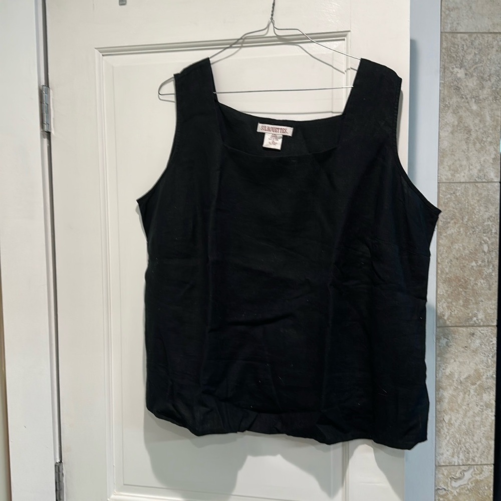 Black linen top